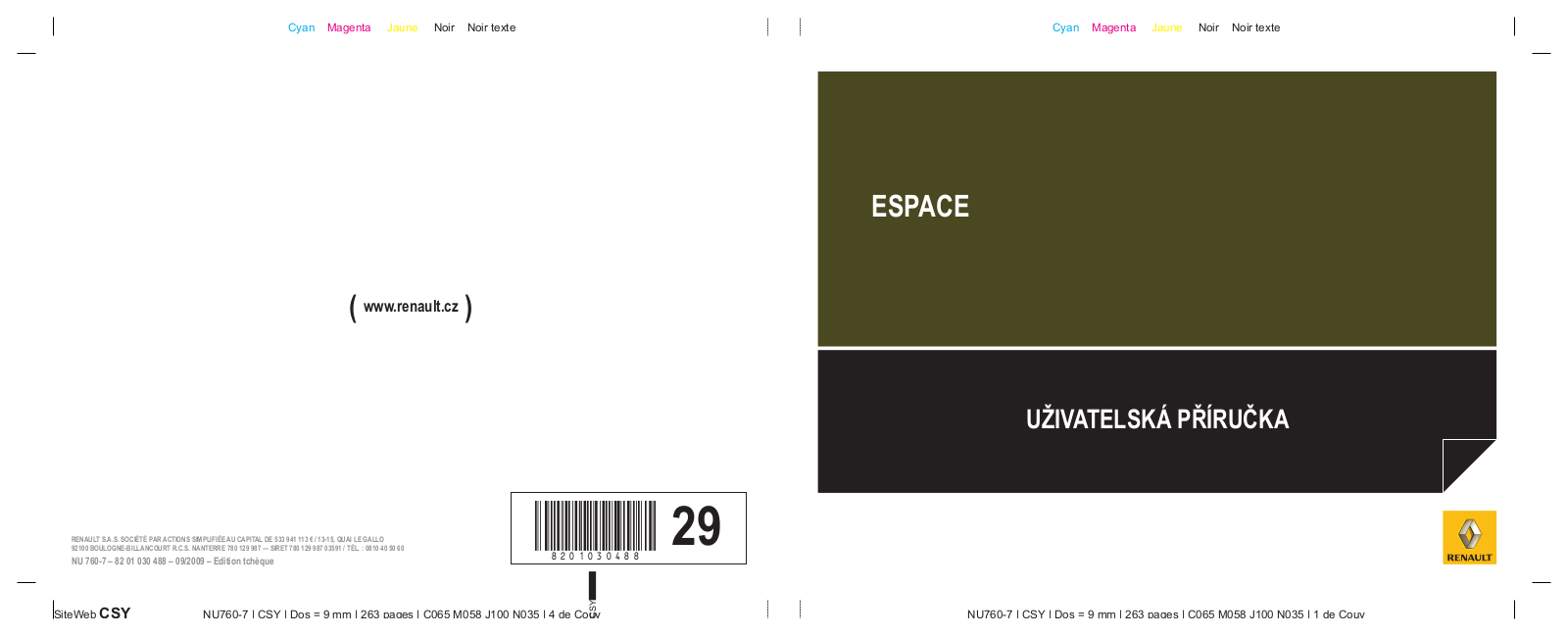 Renault Espace 2011, Espace 2010 User Manual