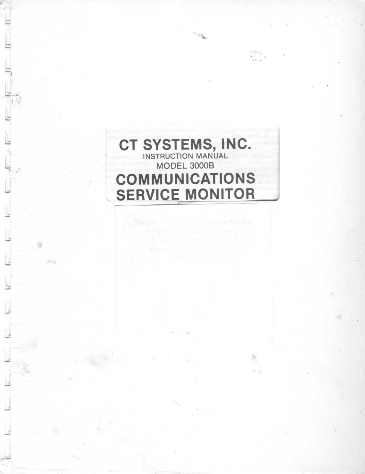 CT Systems 3000B Service manual