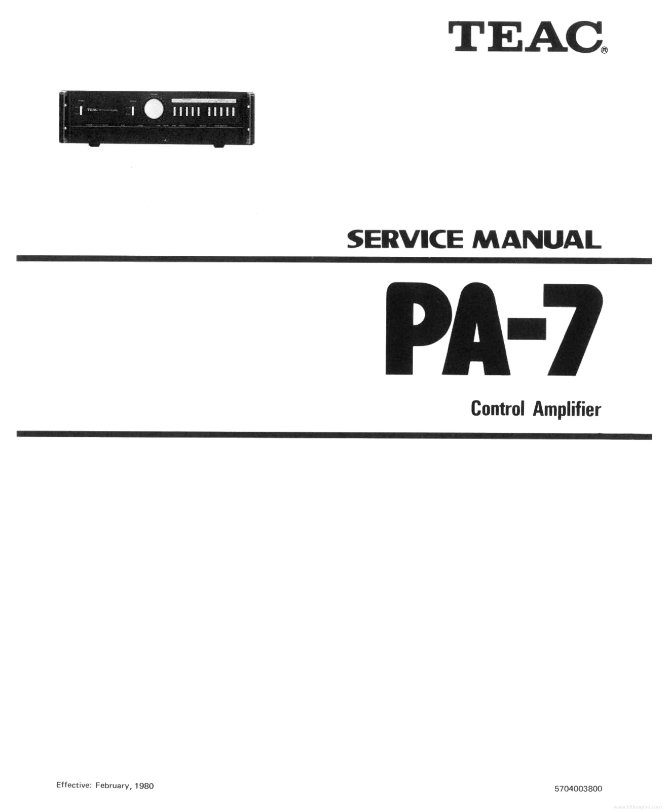 Teac PA-7 Service Manual