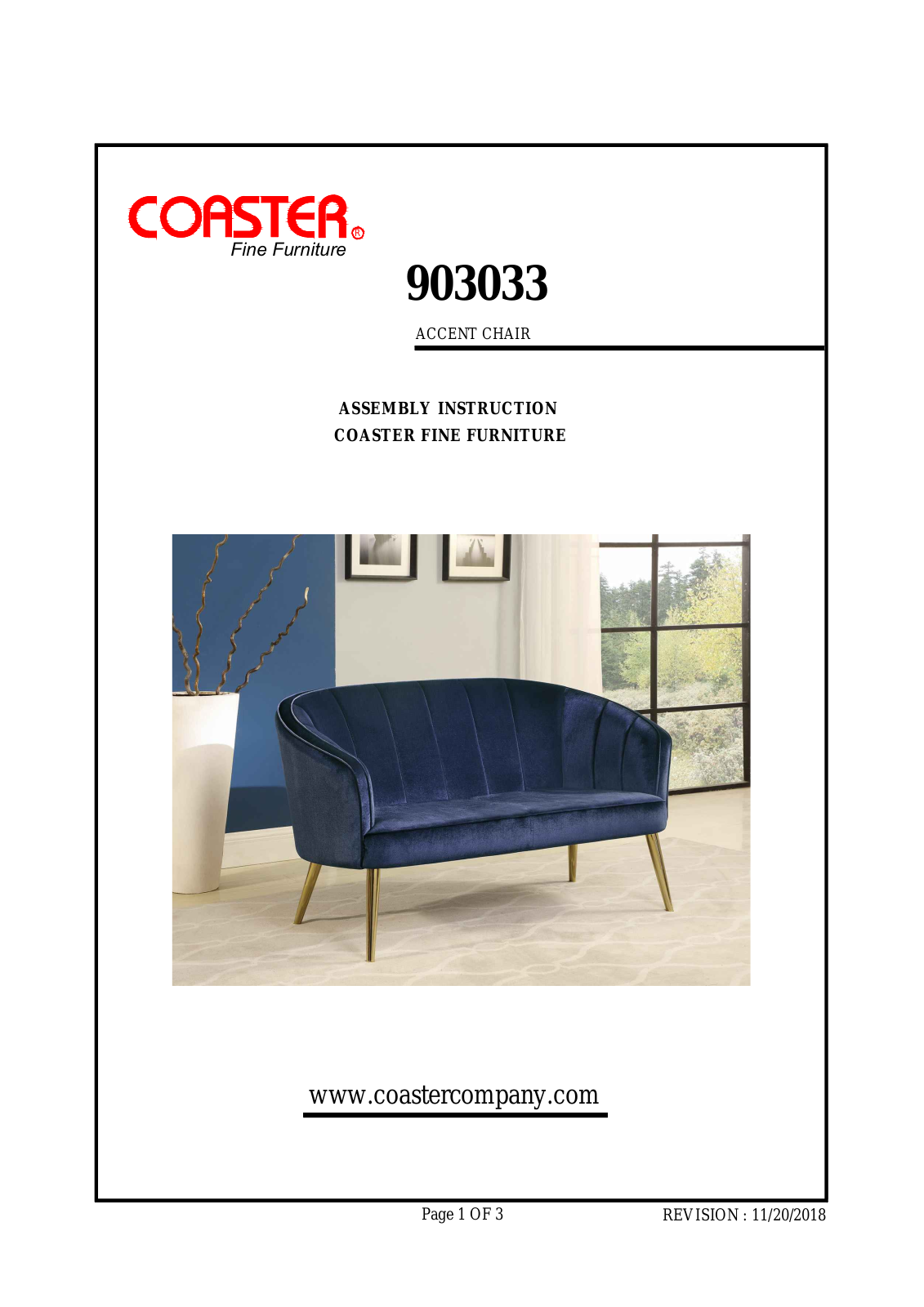 Coaster 903033 Assembly Guide - ManualMachine.com