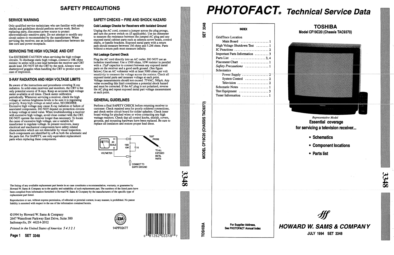 Toshiba CF19C20 Service Manual