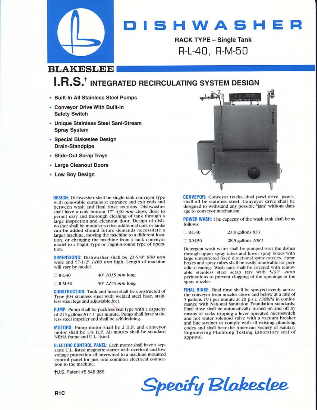 Blakeslee R-L-40, R-M-50 General Manual