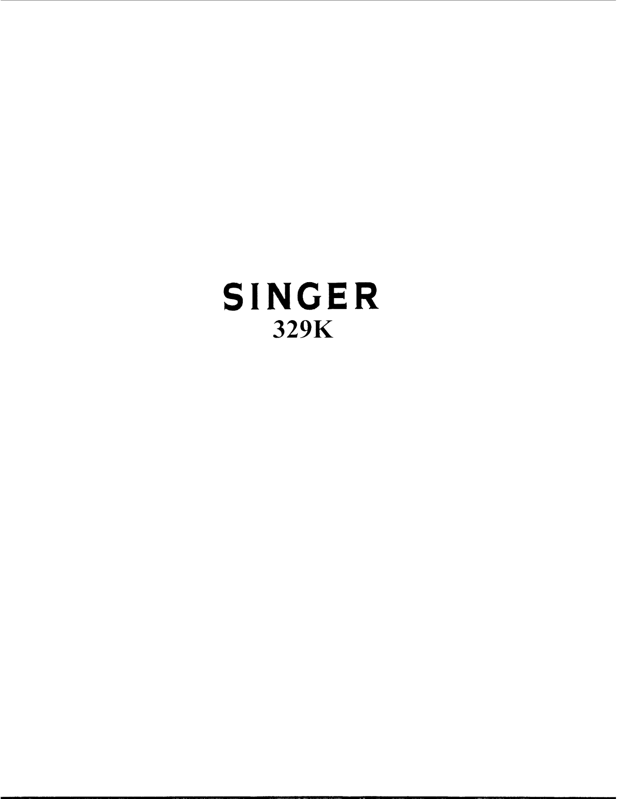 Singer 329K User Manual