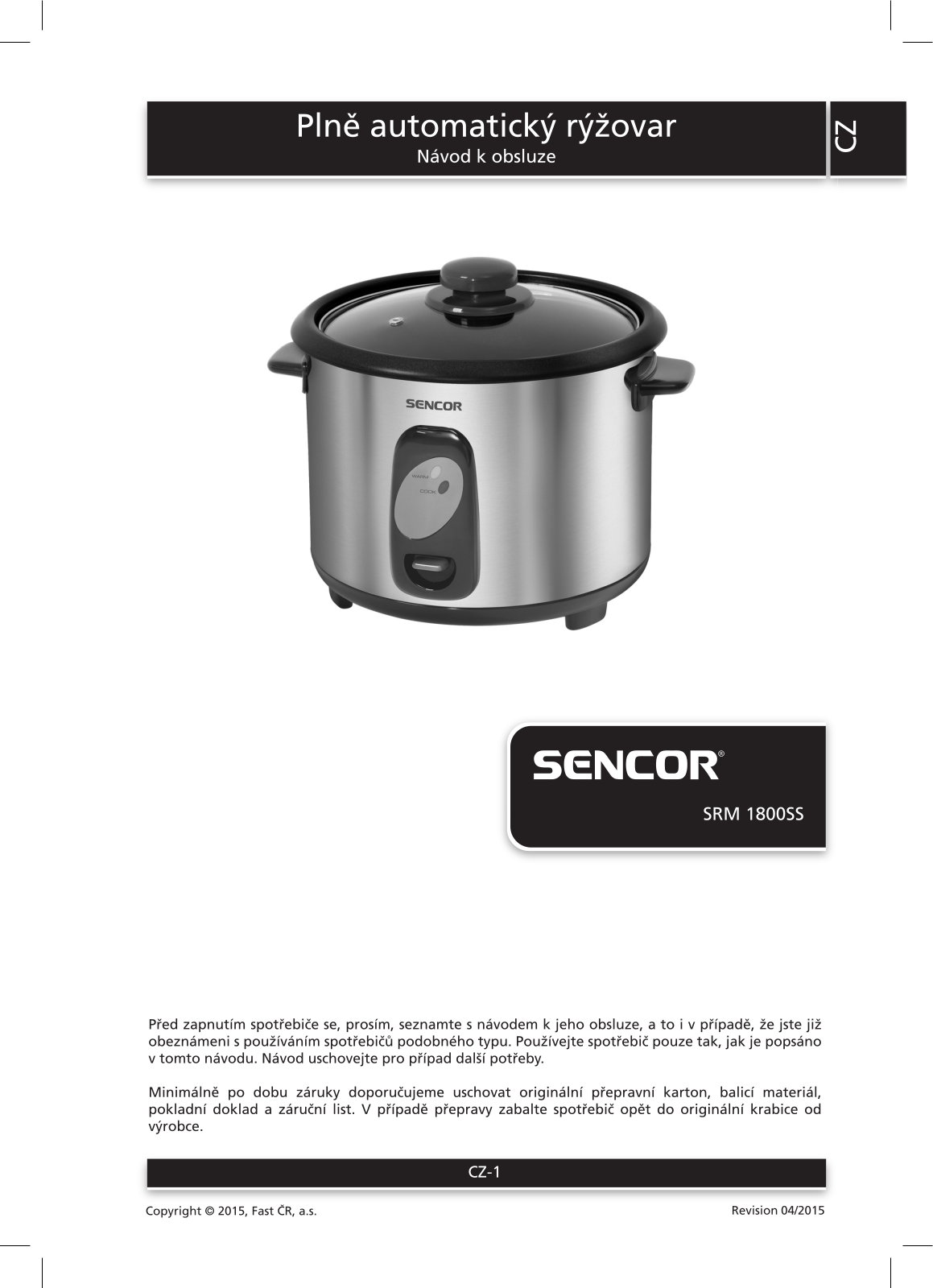 Sencor SRM 1800SS User Manual