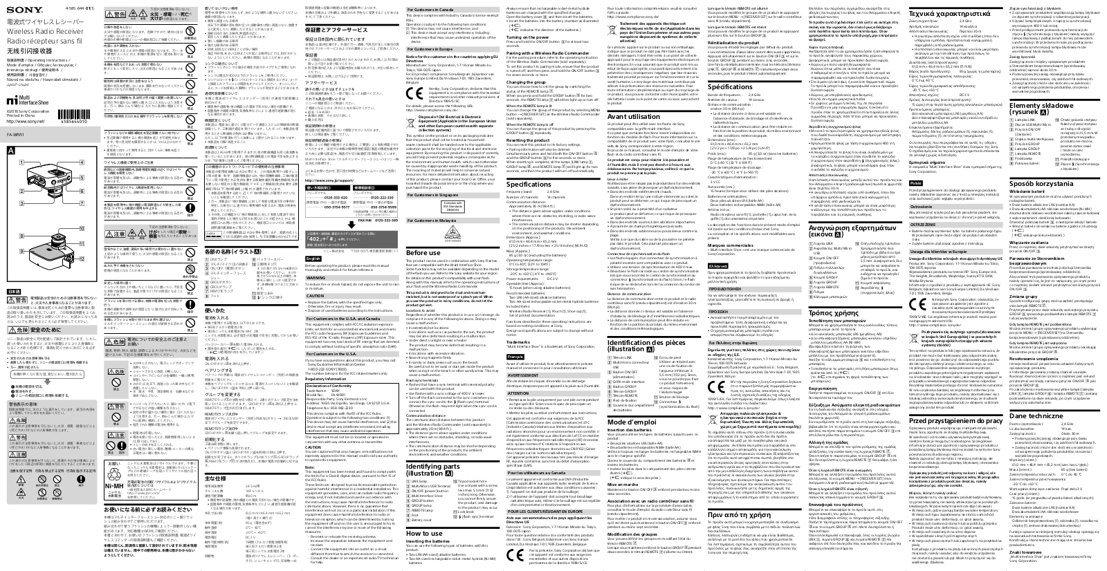 Sony FA-WRR1 Operating Instructions