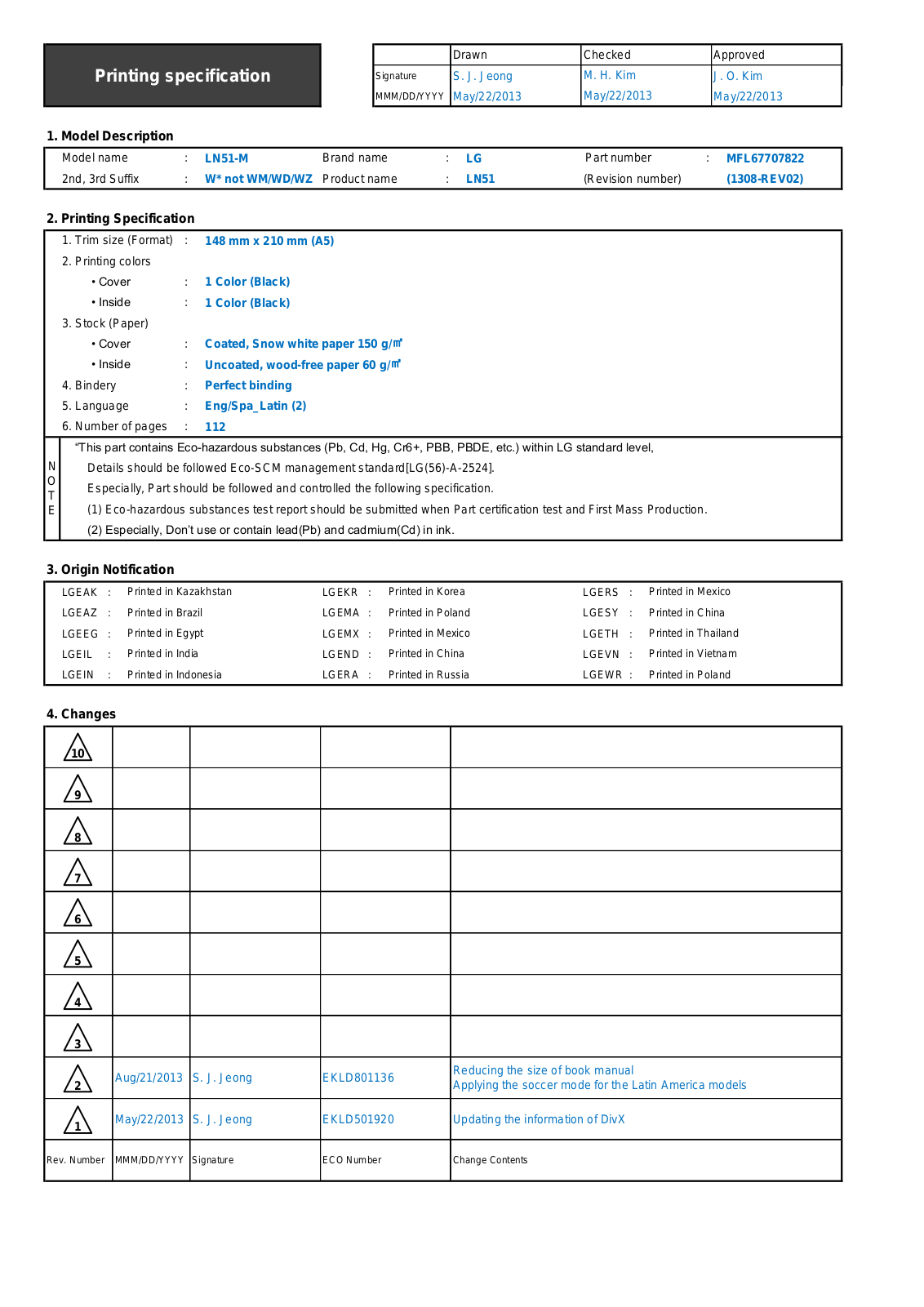 LG 32LN5100 User Manual