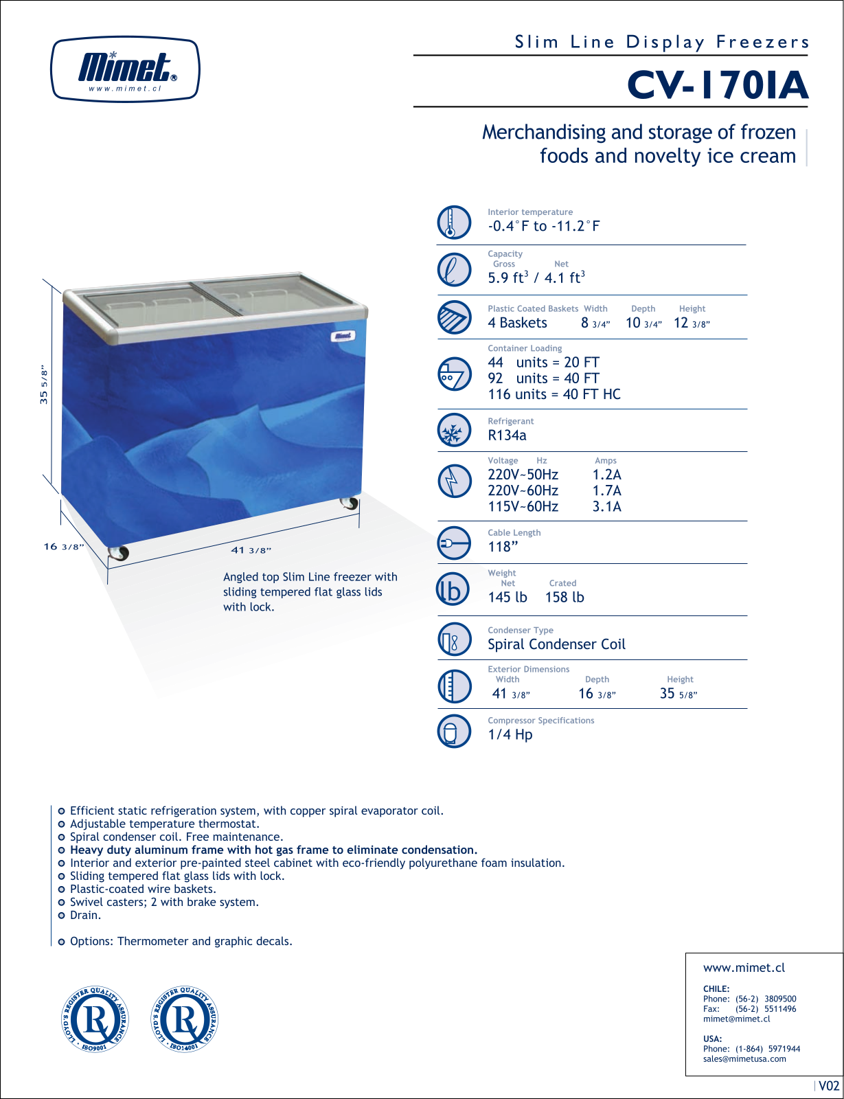 Mimet CV-170IA User Manual