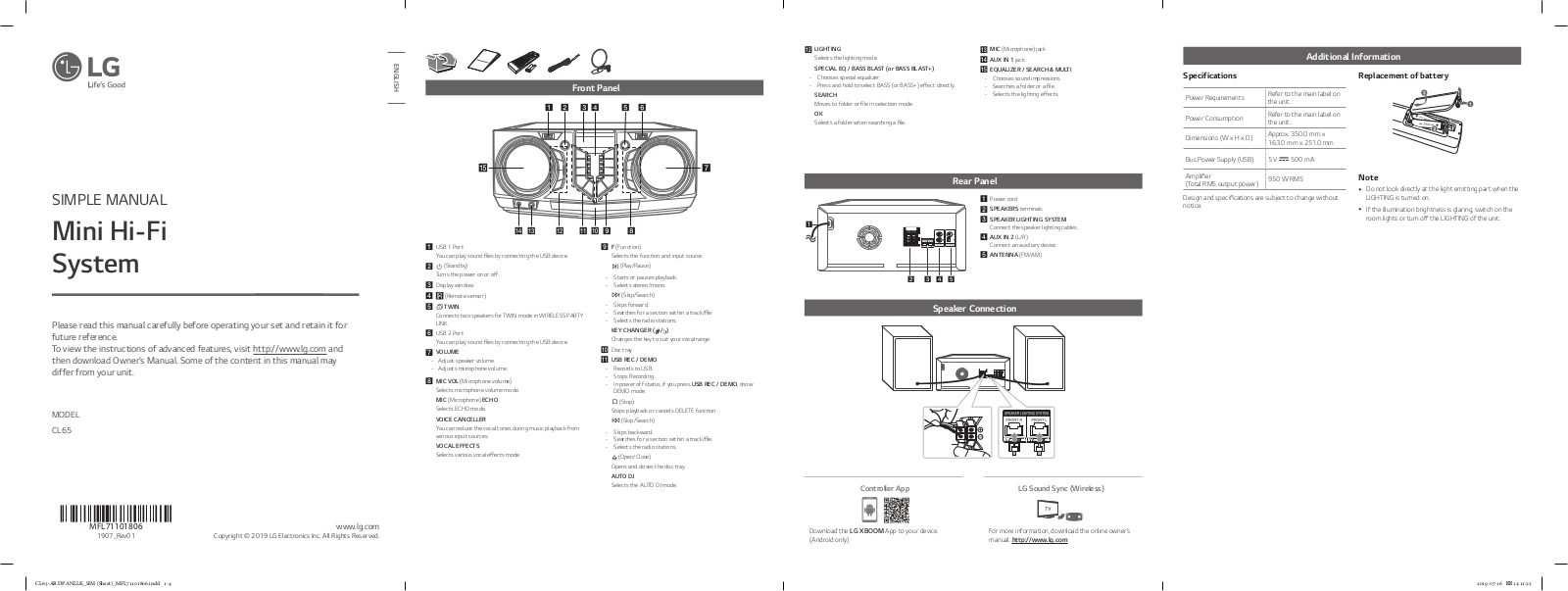 LG CL65 User's Guide