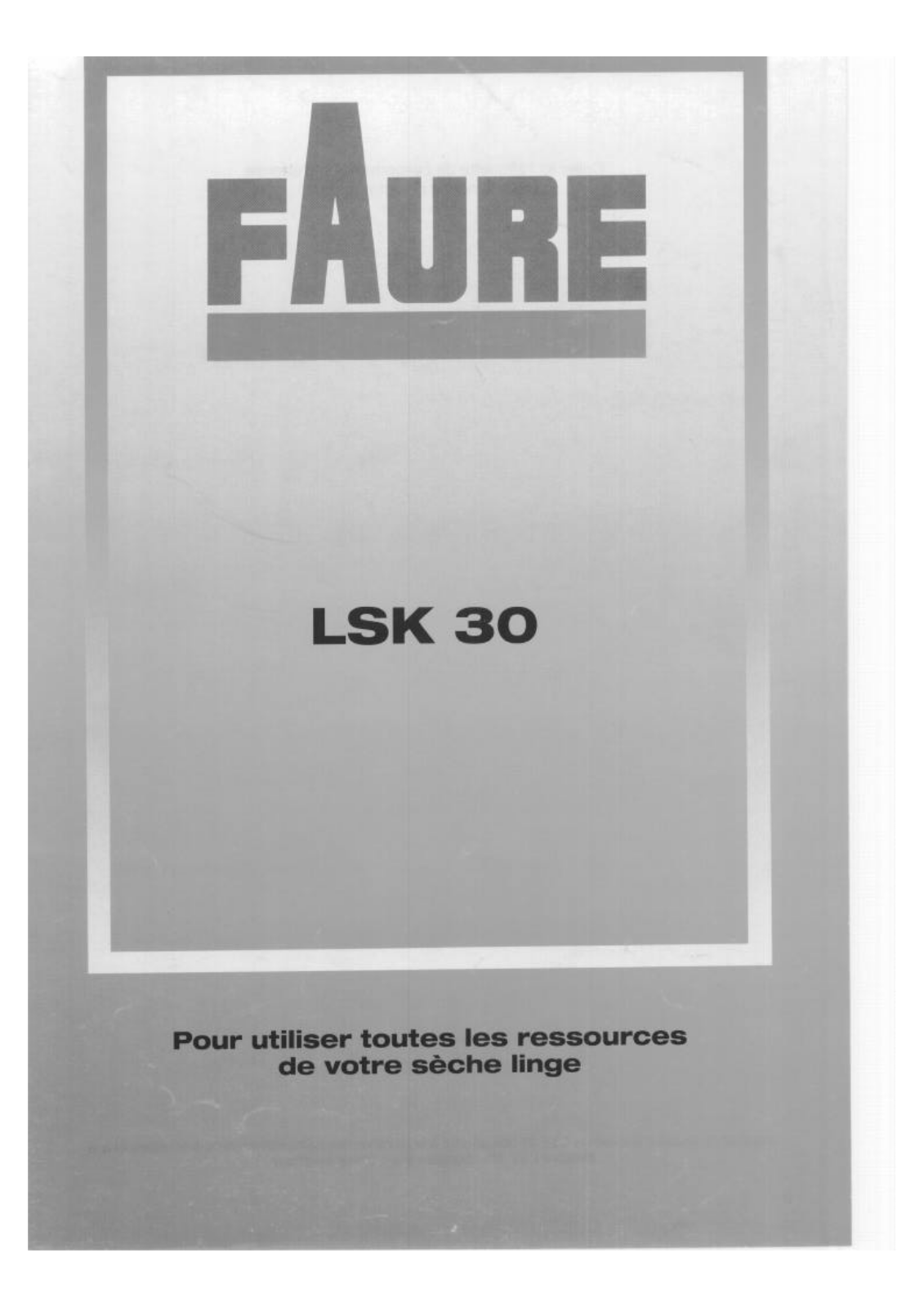 Faure LSK30W1 User Manual