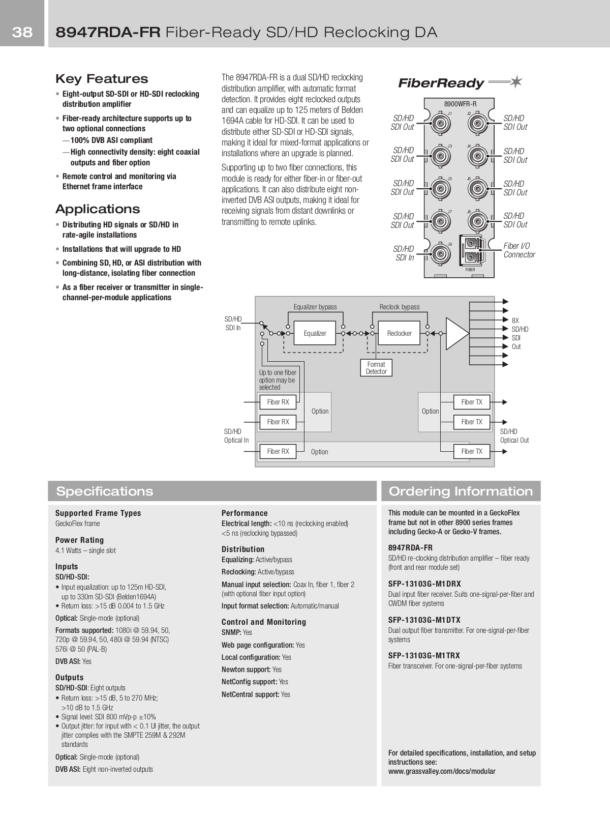 Grass valley 8947RDA-FR DATASHEET