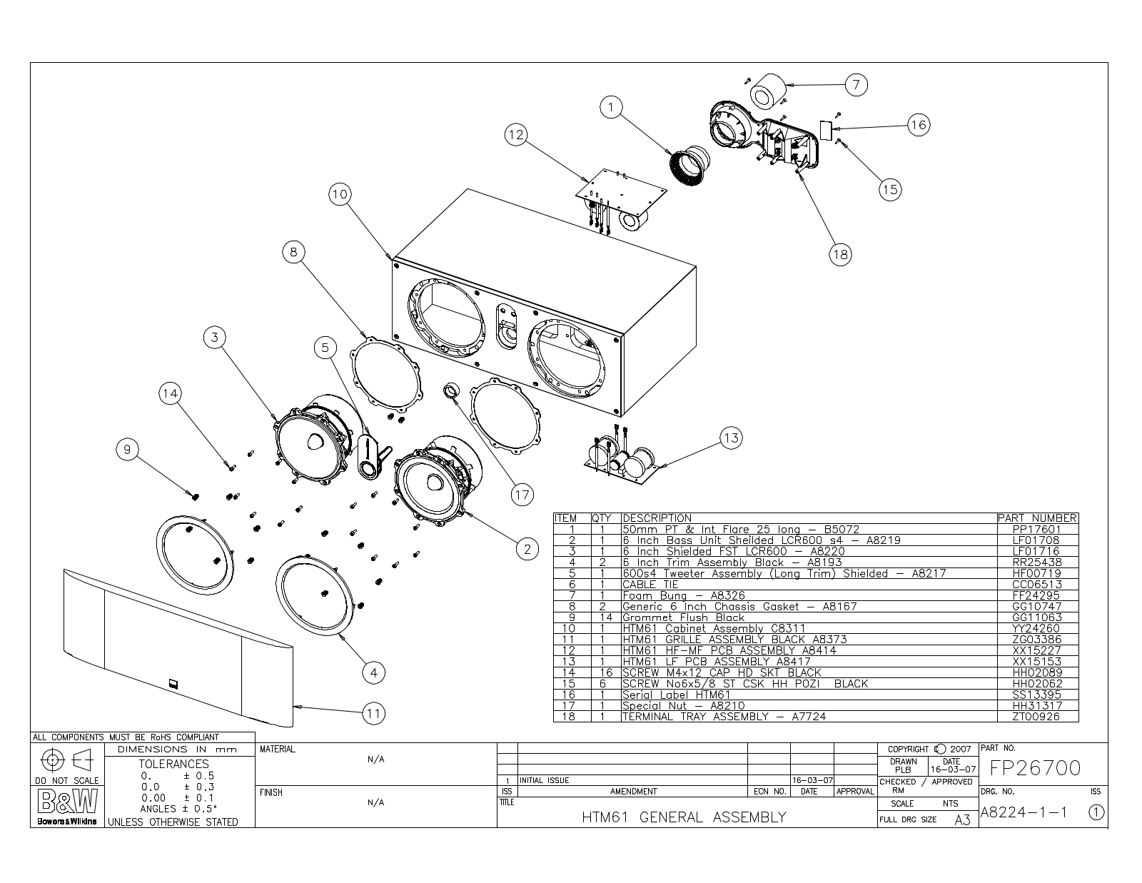 Bowers and Wilkins HTM-61 Service manual