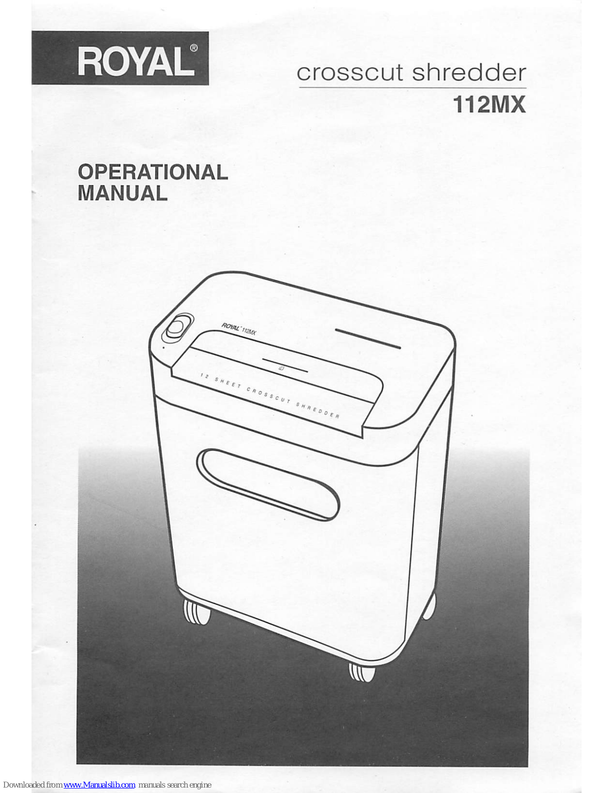 Royal 112MX Operation Manual