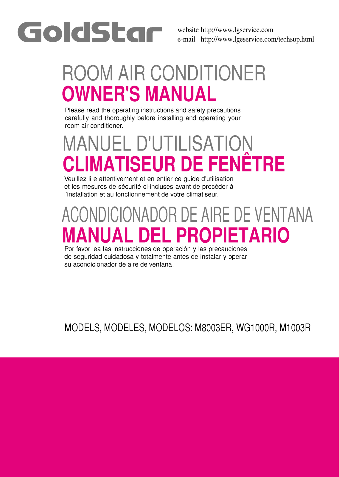 LG M8003ER User Manual