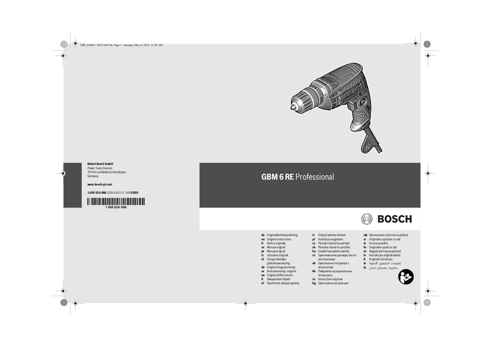 Bosch GBM 6 RE User Manual