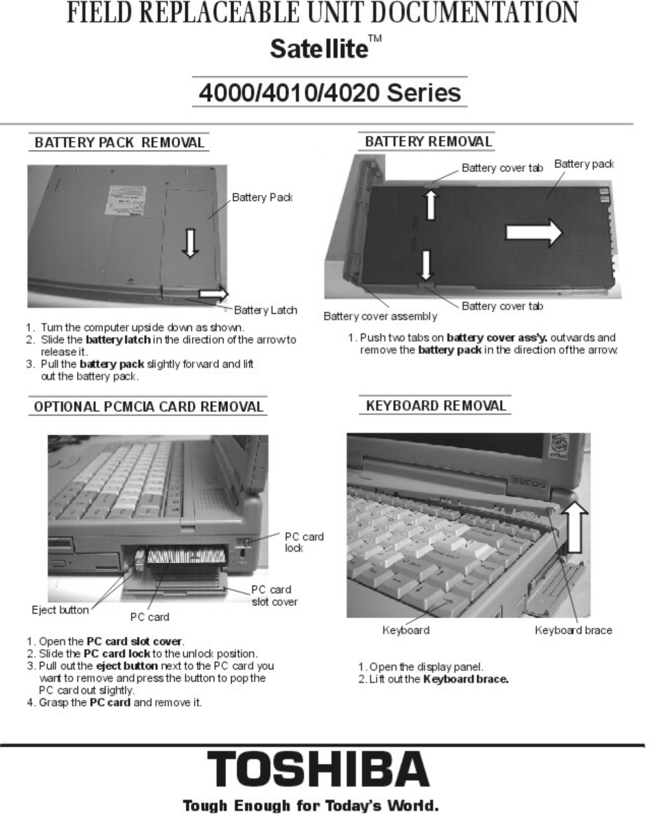 Toshiba Satellite 4020, Satellite 4010, Satellite 4000 Service Manual