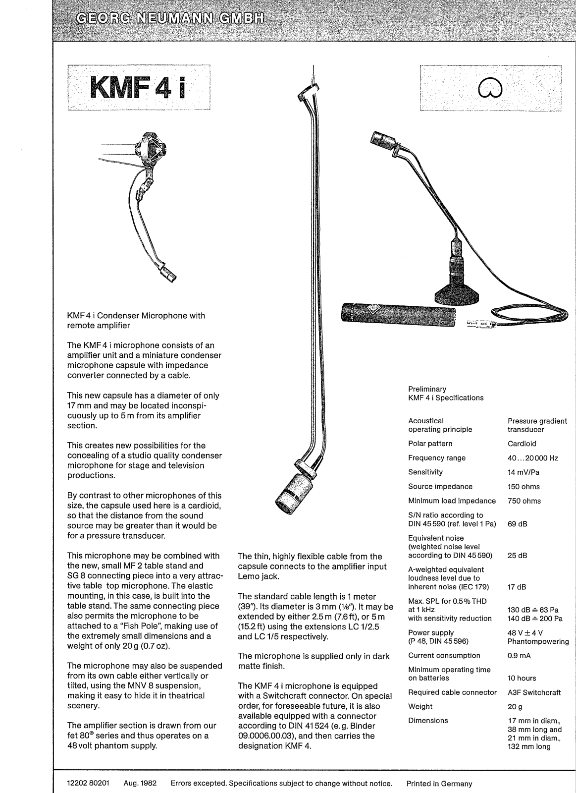 Neumann KMF 4 i User Manual