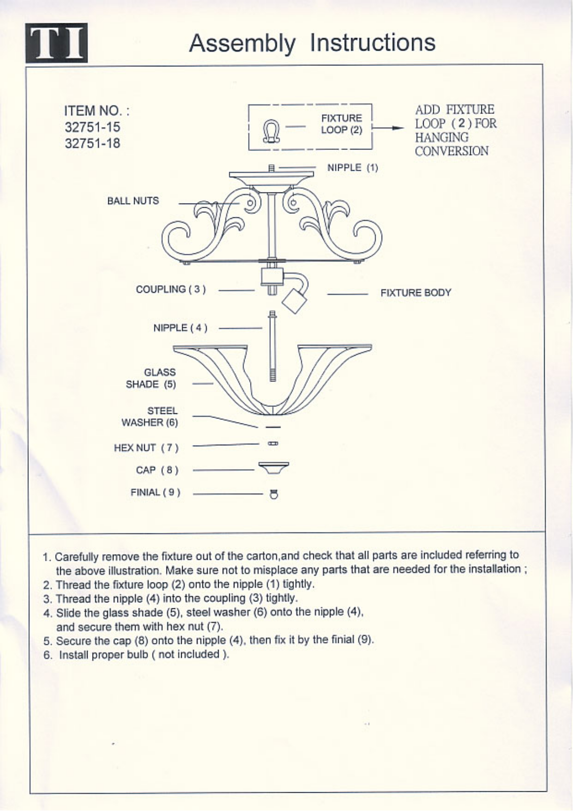 Triarch 32751-15, 32751-18 User Manual