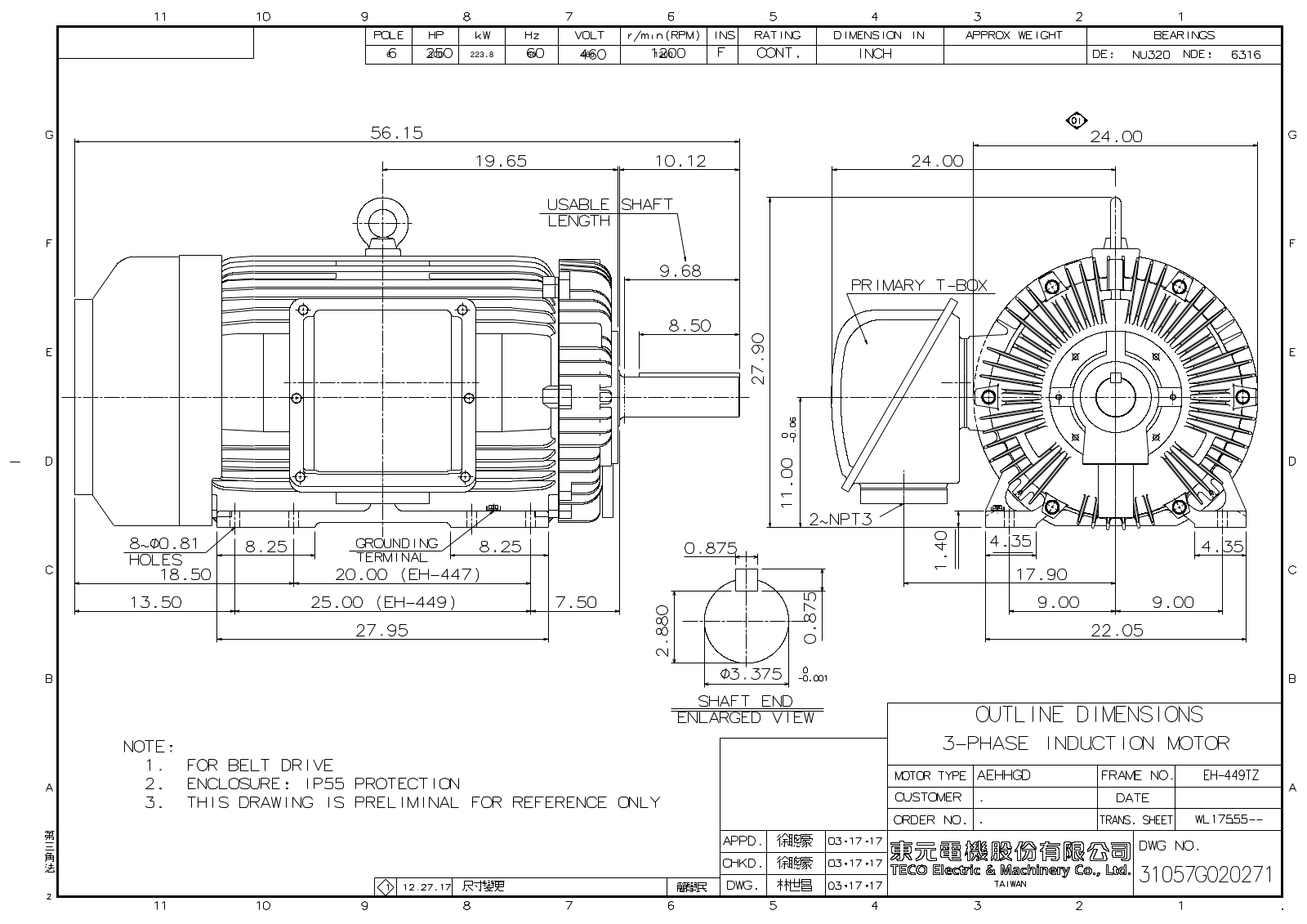 Teco CDP3006TR Reference Drawing