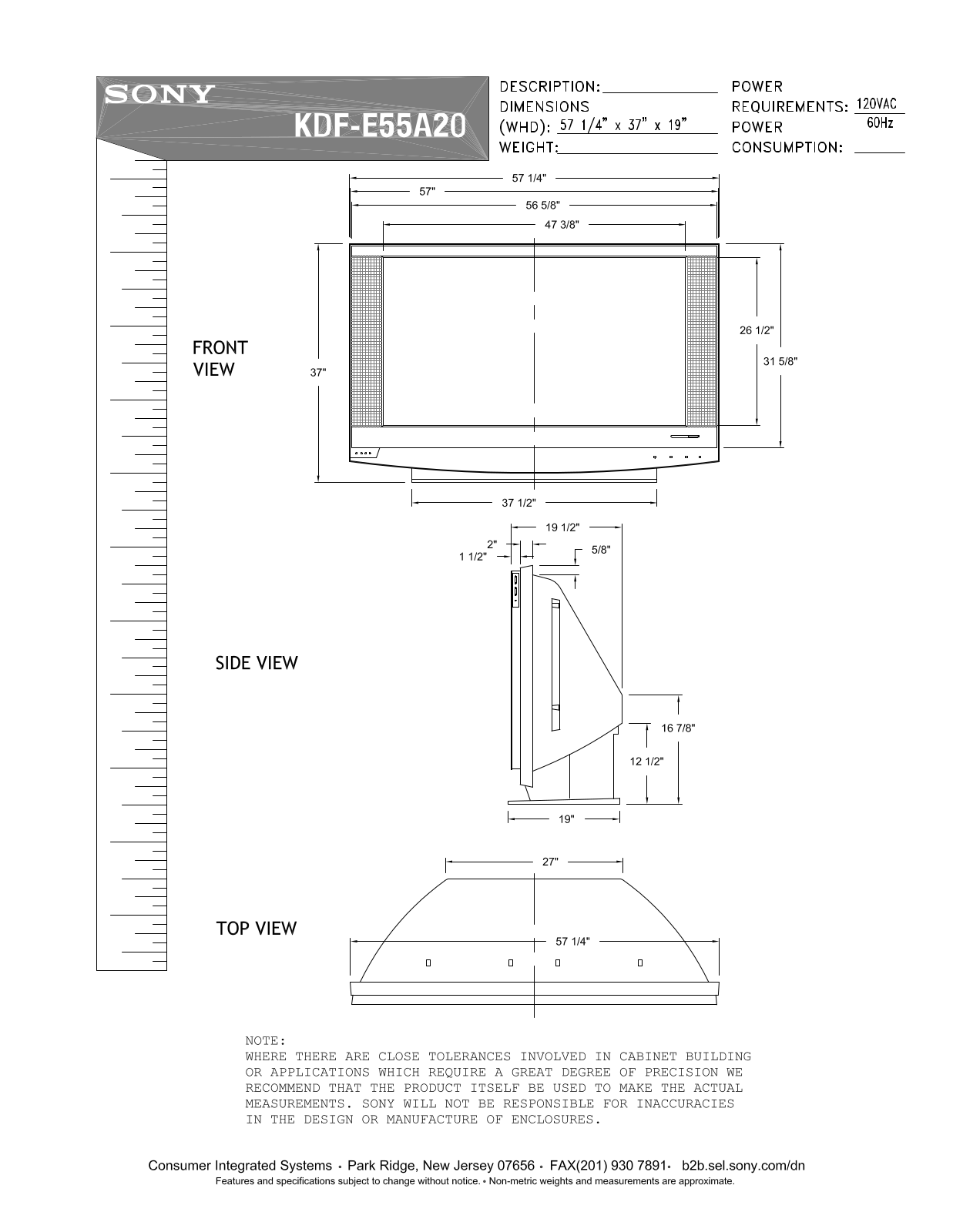 Sony KDF-E55A20 Users guide