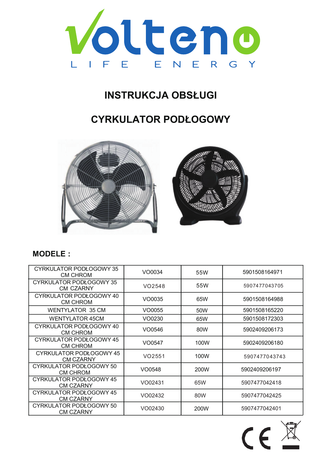 VOLTENO VO0034, VO2548, VO0035, VO0055, VO0230 User guide - ManualMachine.com