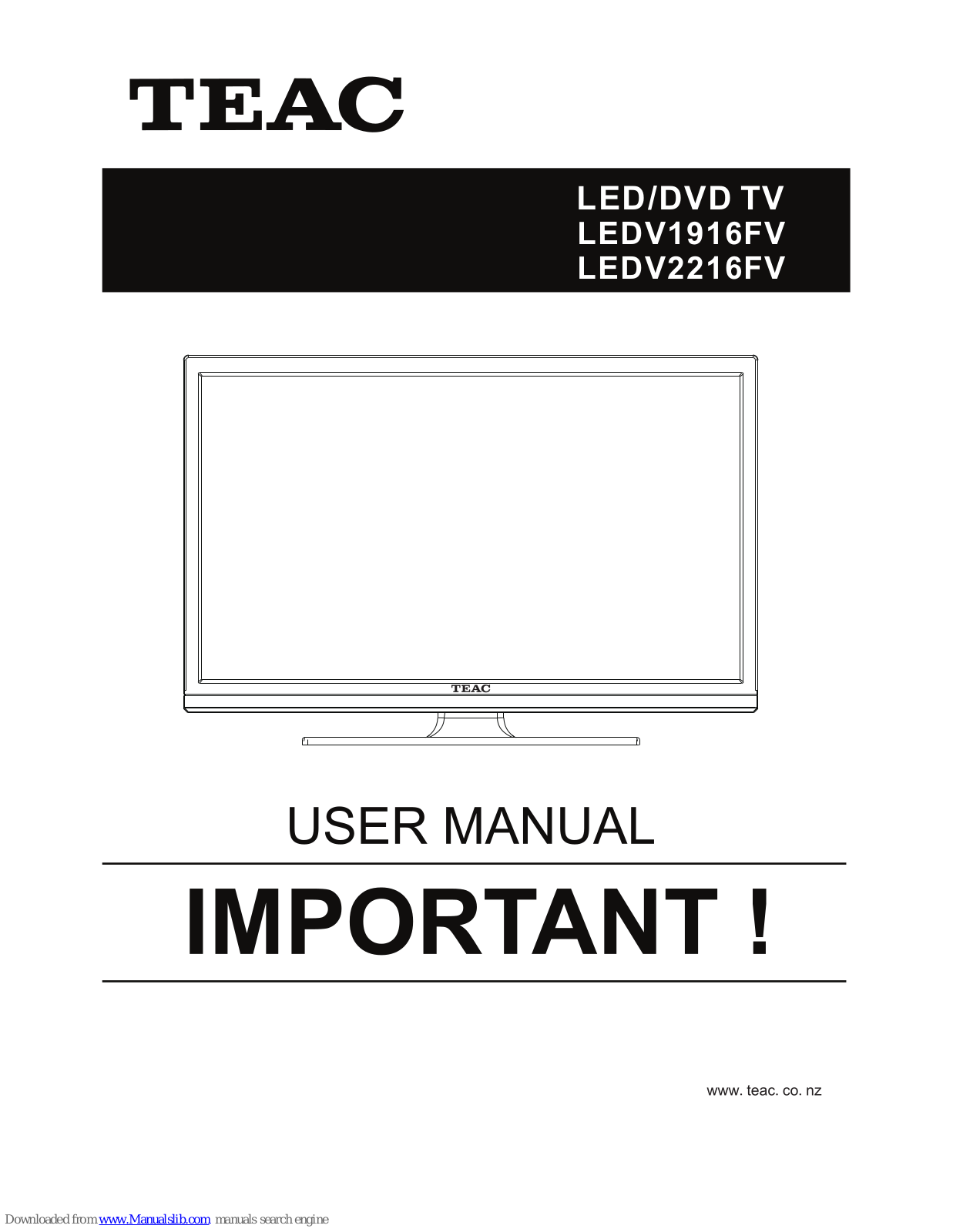 Teac LEDV1916FV, LEDV2216FV, LEDV2418FV User Manual