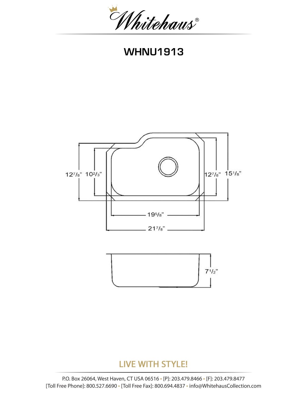 Whitehaus Collection WHC1956 Dimensions - ManualMachine.com