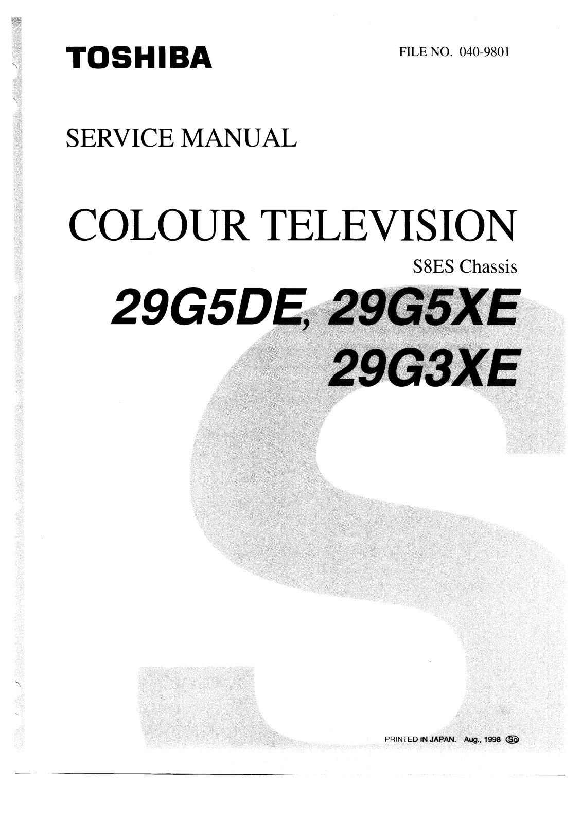 Toshiba 29G5DE, 29G5XE, 29G3XE Schematic