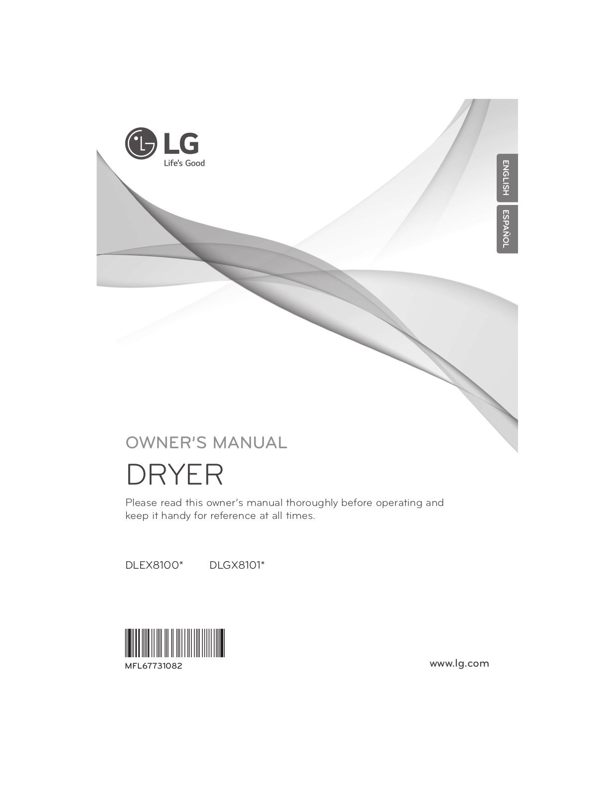 LG DLGX8101W, DLGX8101V, DLEX8100W, DLEX8100V/00 Owner’s Manual