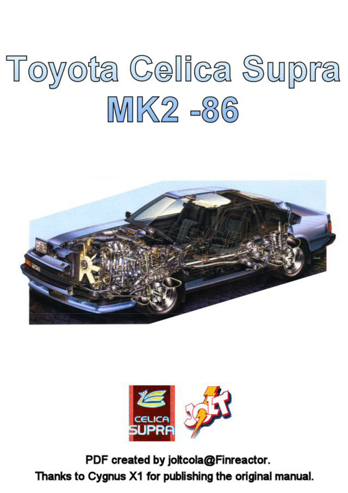 Toyota Supra 1986 User Manual