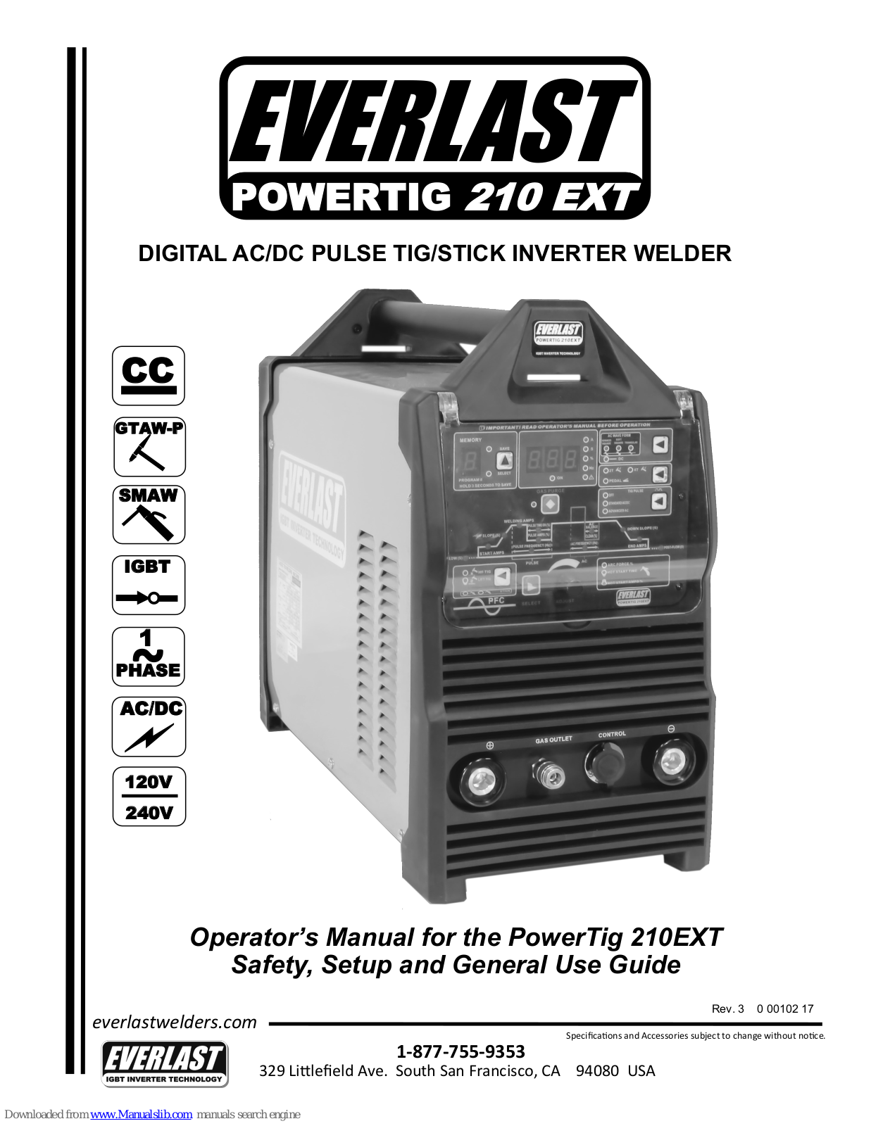 Everlast POWERTIG 210 EXT Operator's Manual