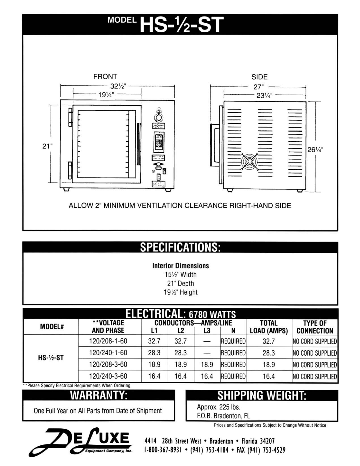 Deluxe HS-1-2-ST User Manual