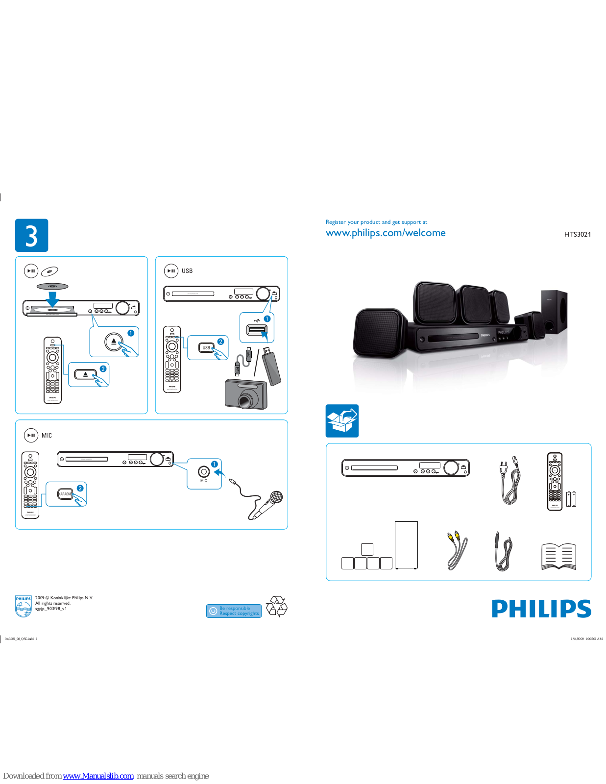 Philips HTS3021/98, HTS3021 User Manual