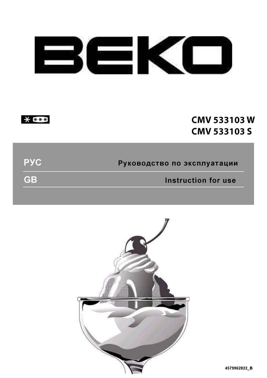 BEKO CMV 533103 W User manual