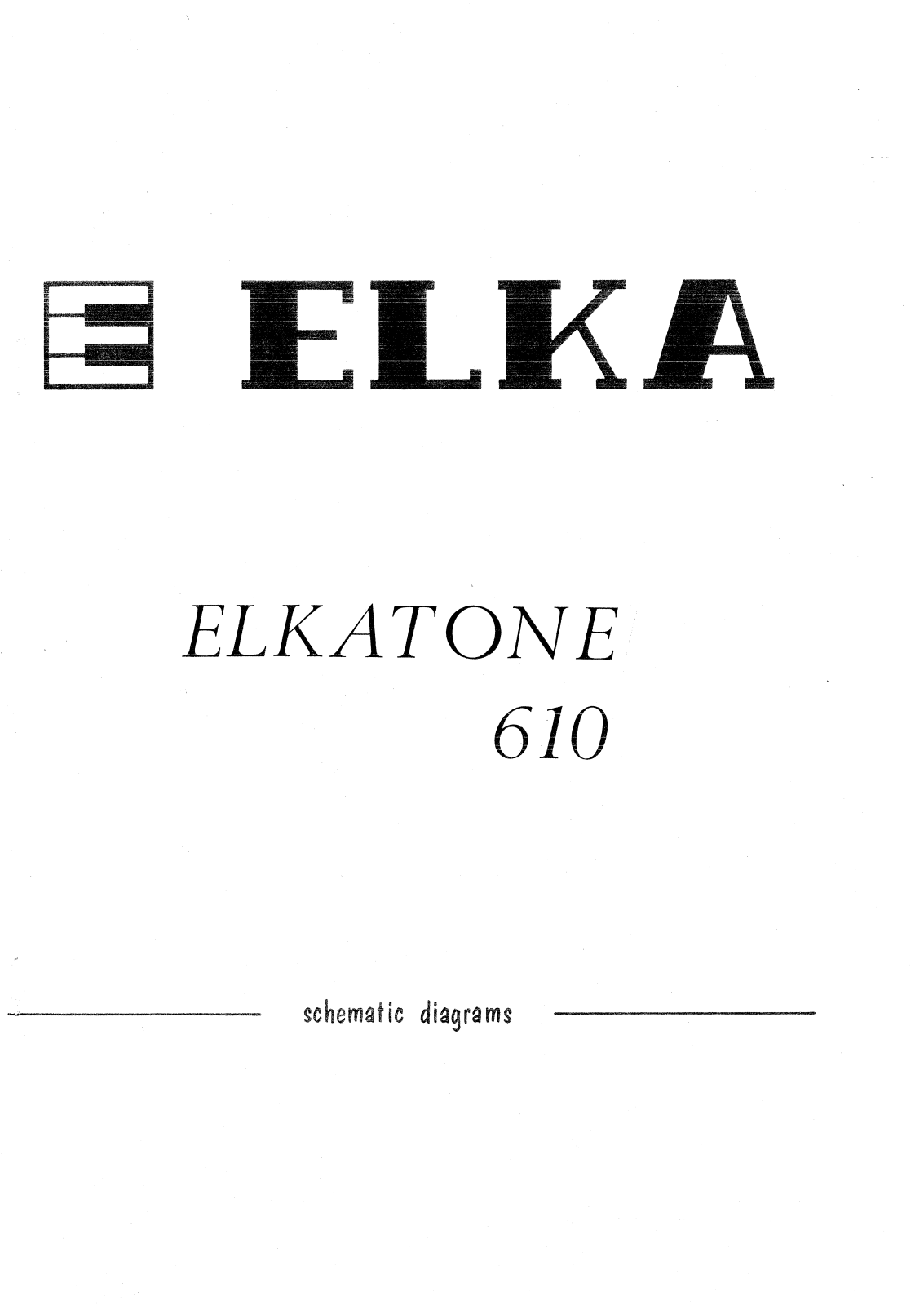 Elka Elkatone 610 Schematics