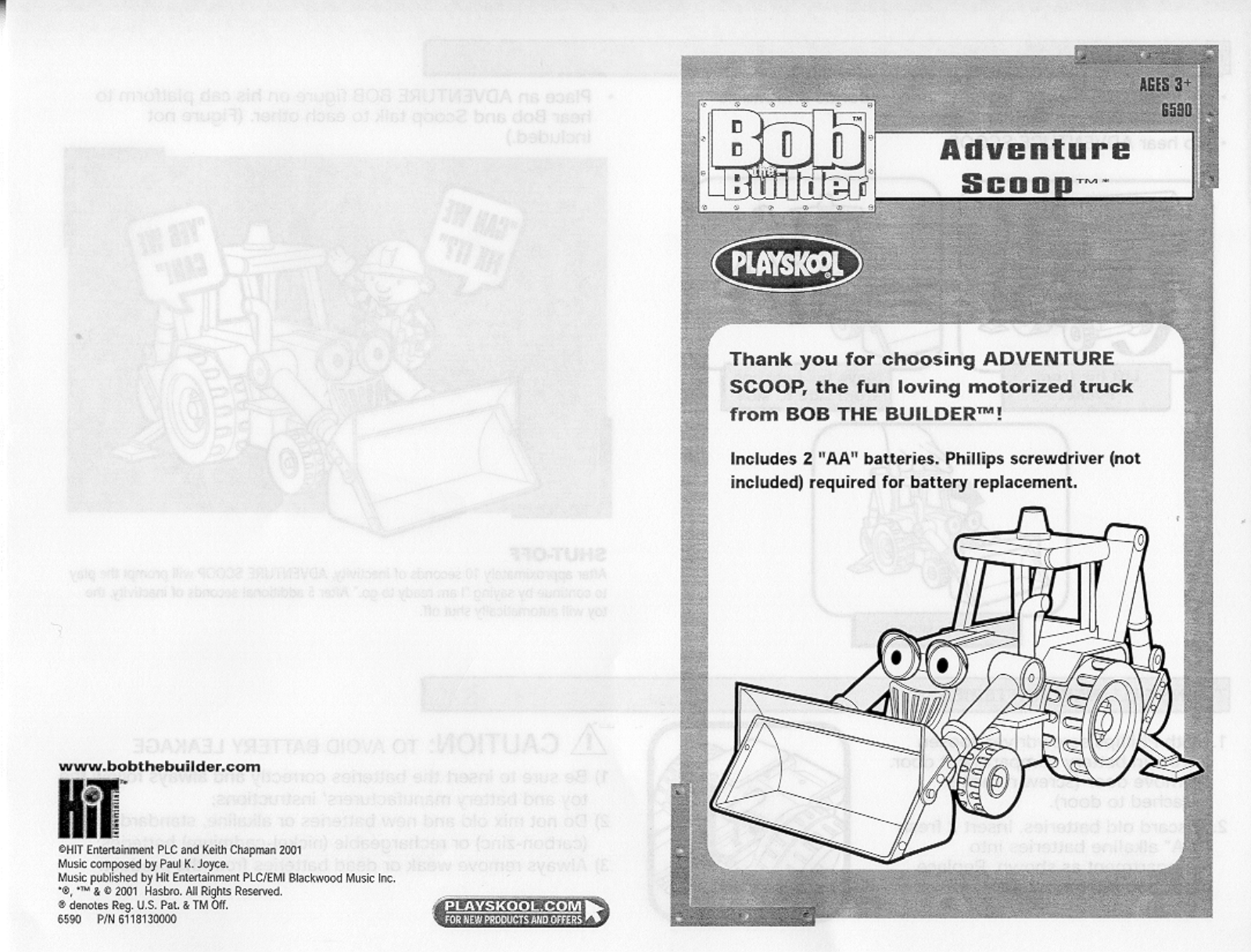 HASBRO Bob the Builder Adventure Scoop User Manual