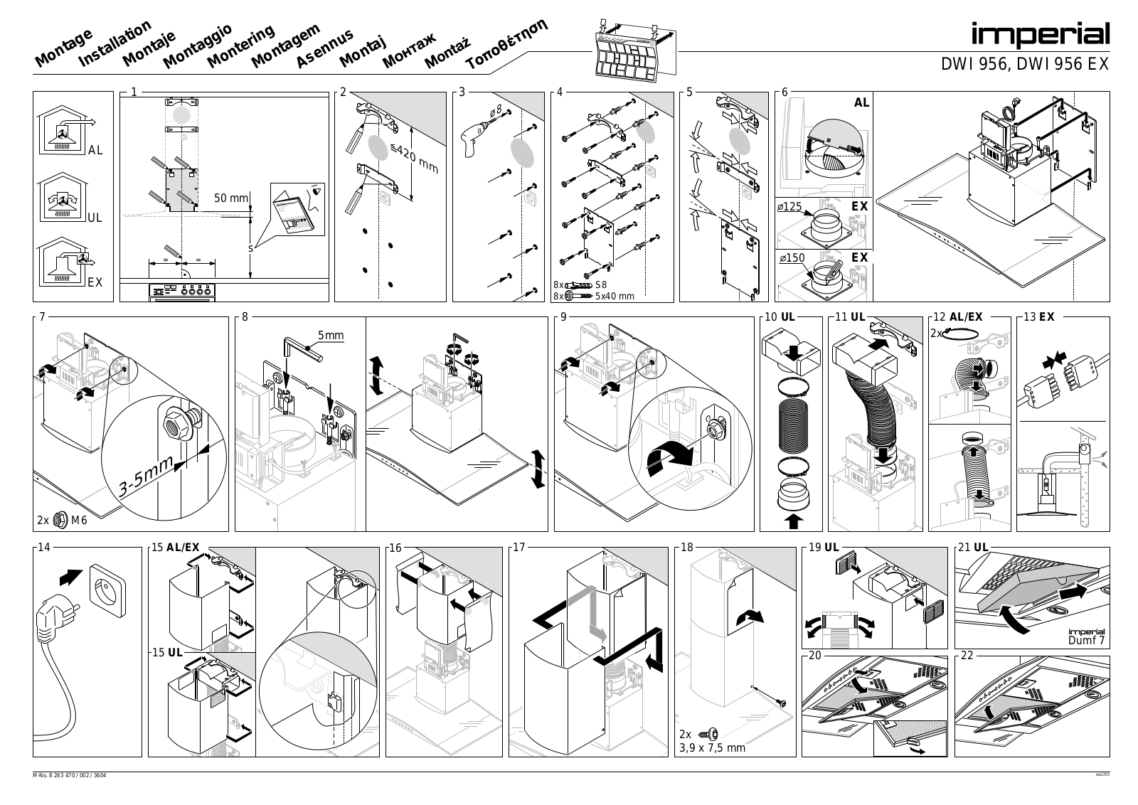 Miele DWI 956, DWI 956 EX Installation instructions