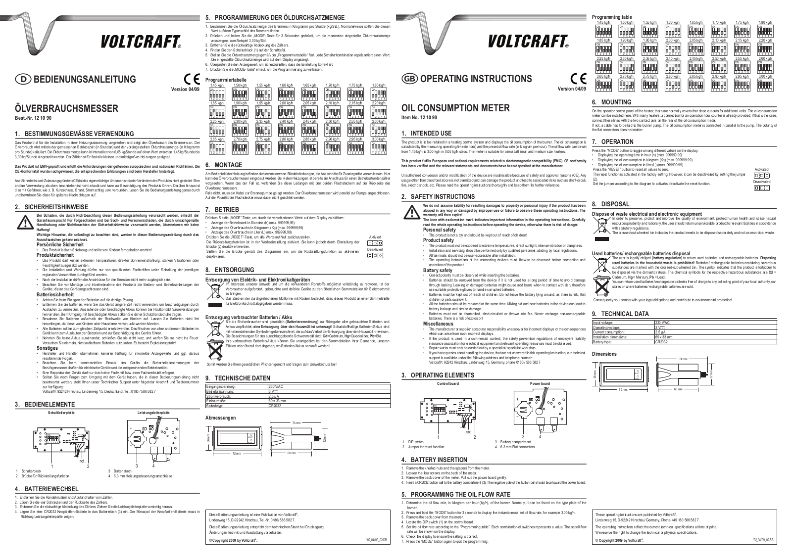 VOLTCRAFT CO 15 User guide