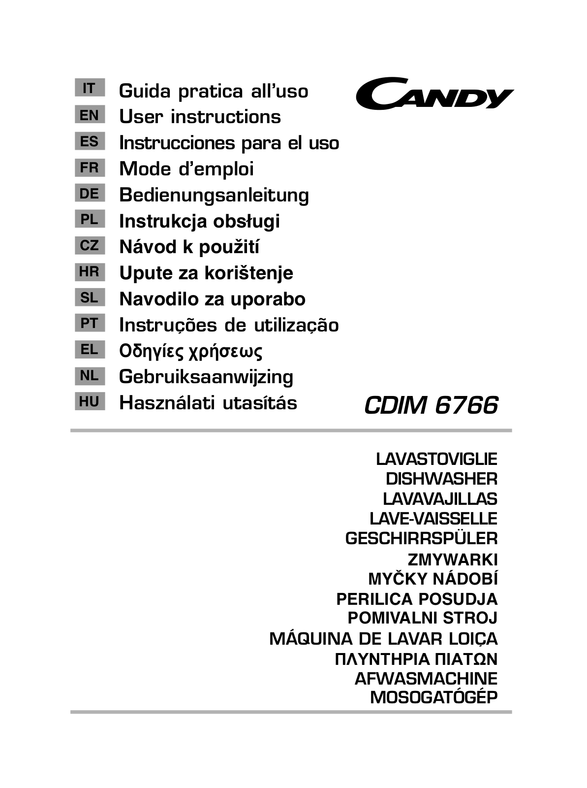 Candy CDIM 6766 User Manual