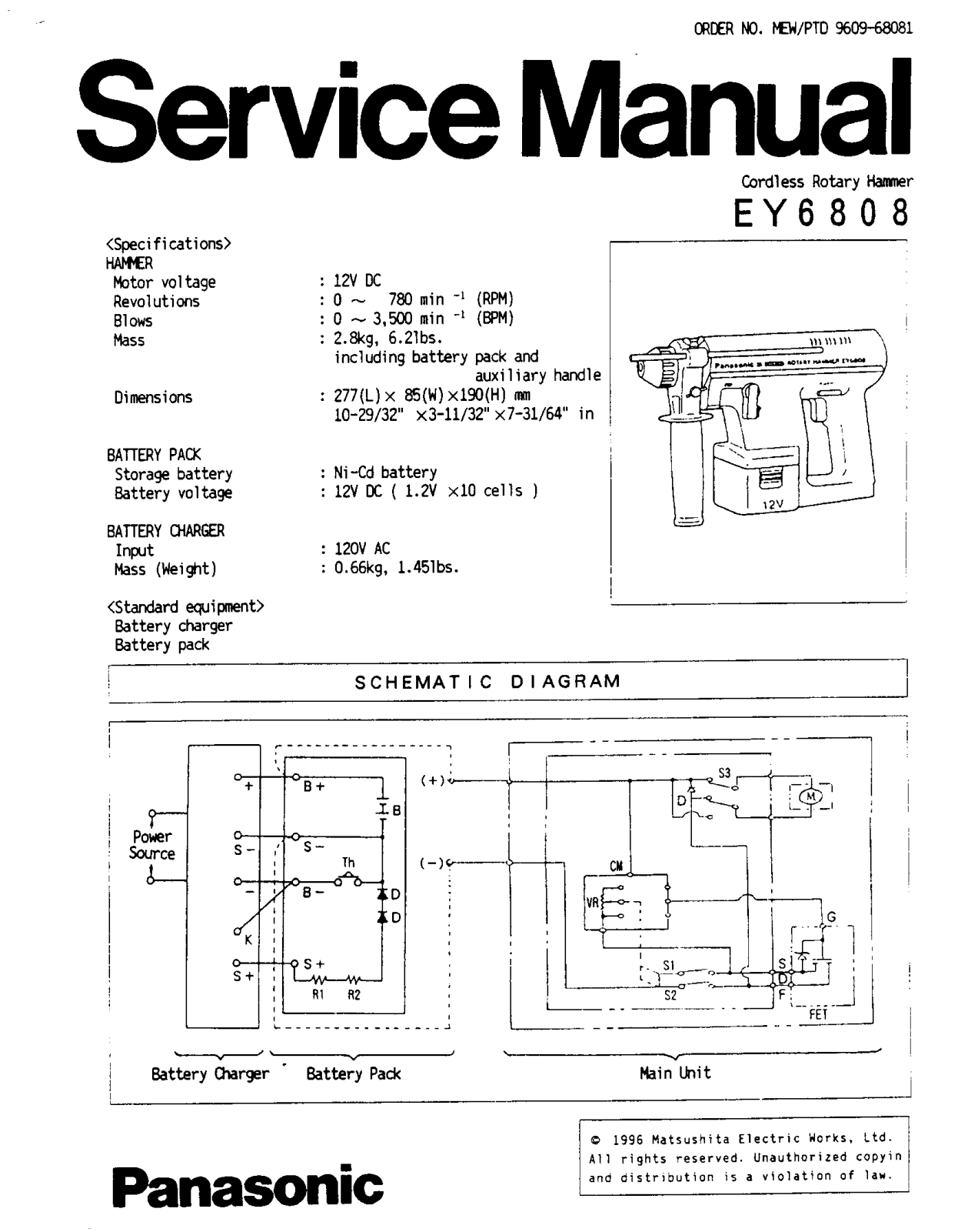 Panasonic EY6808 User Manual