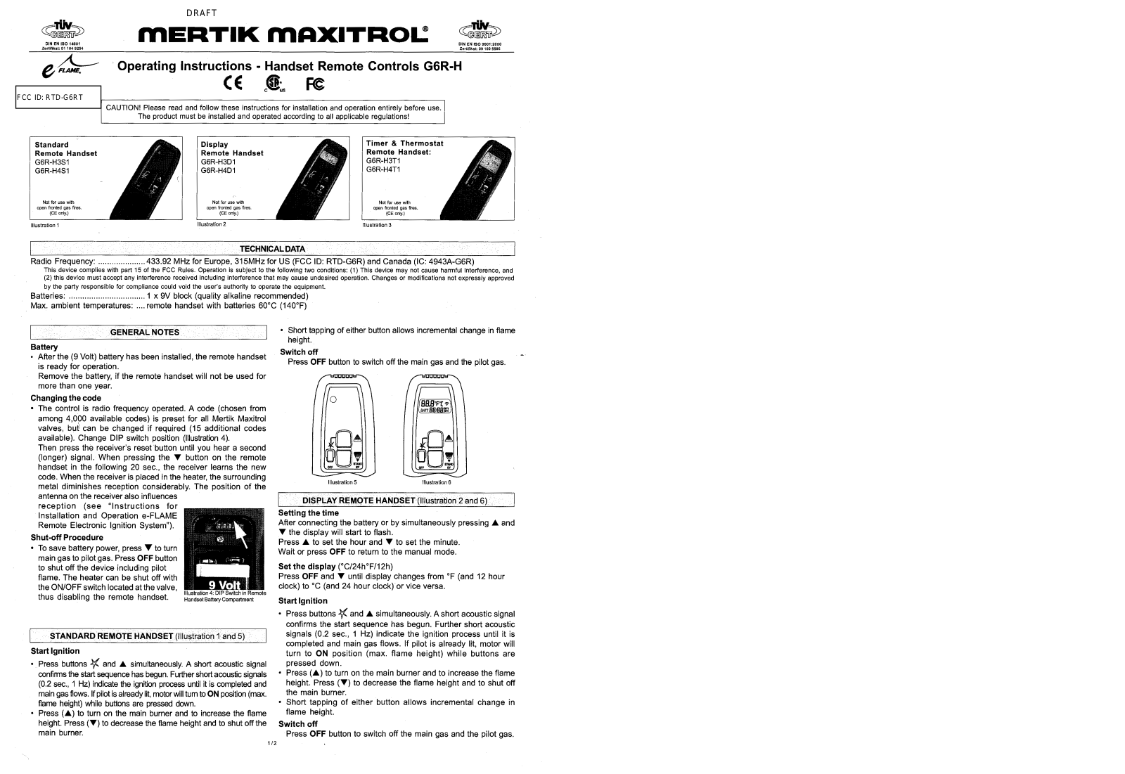 Mertik Maxitrol and KG G6RT User Manual