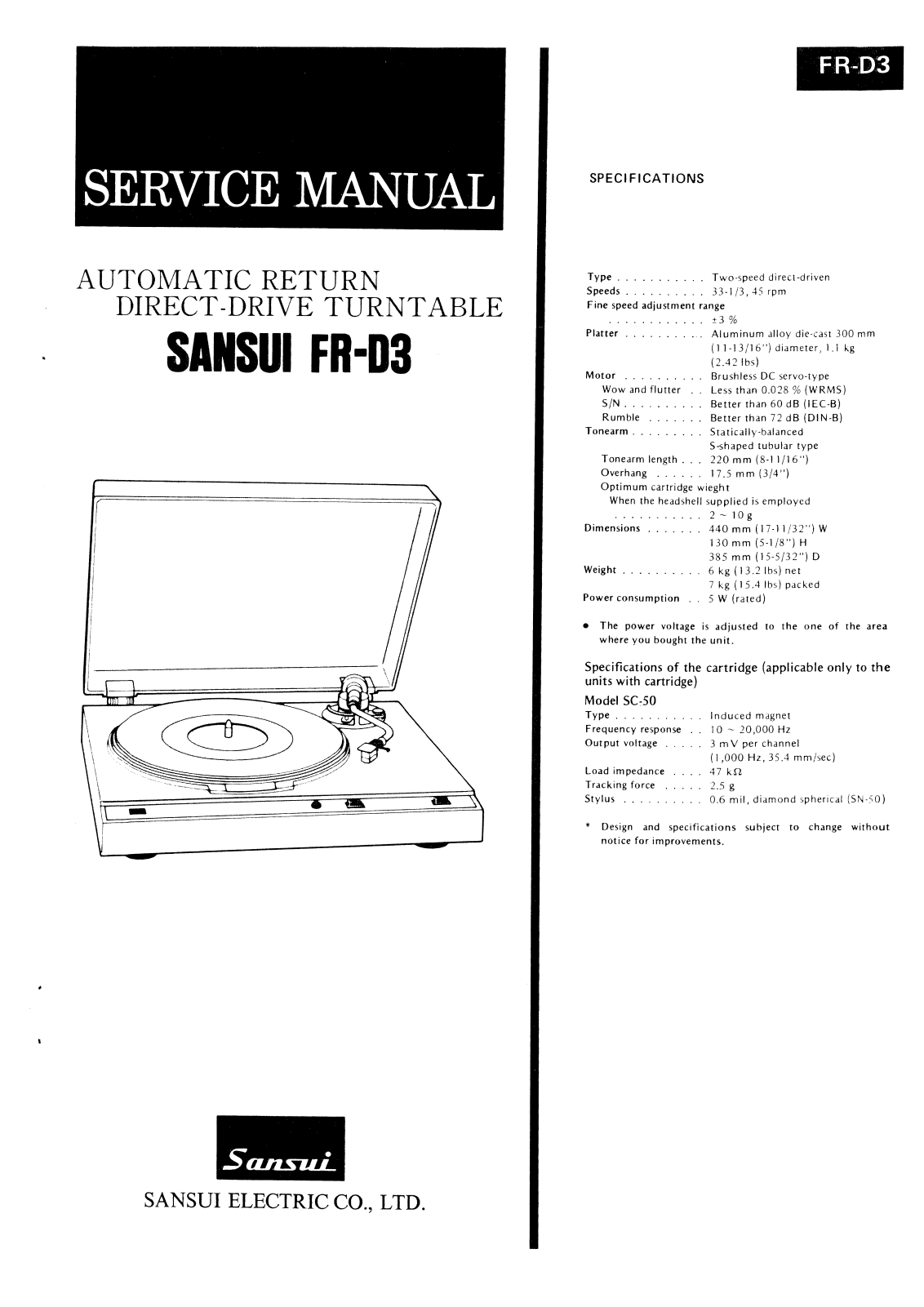 Sansui FRD-3 Service manual