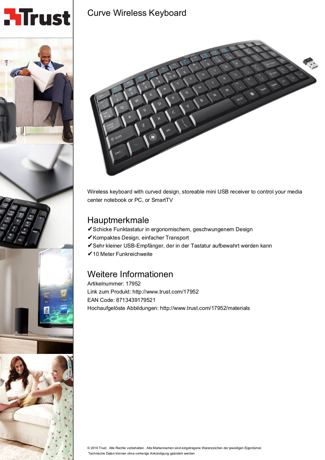 Trust Curve Wireless Keyboard User Manual