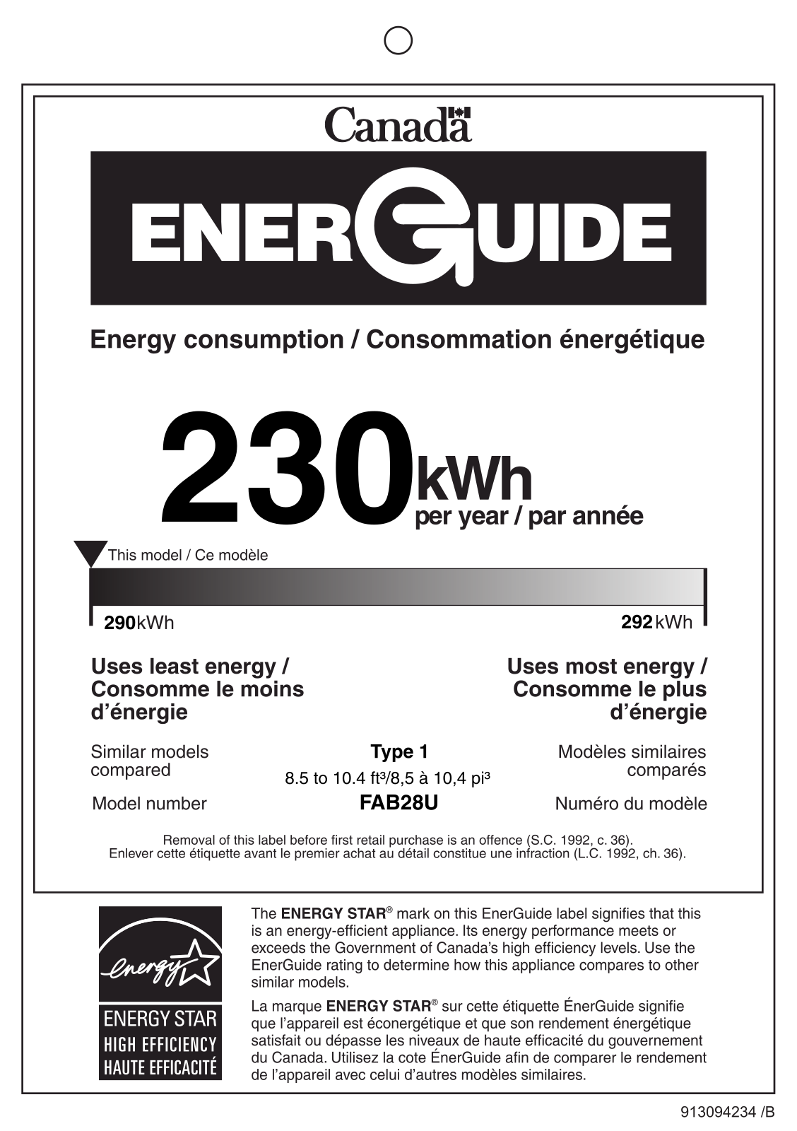 Smeg FAB28URPG3, FAB28URWH3, FAB28ULRD3, FAB28UROR3, FAB28URRD3 Energy manual