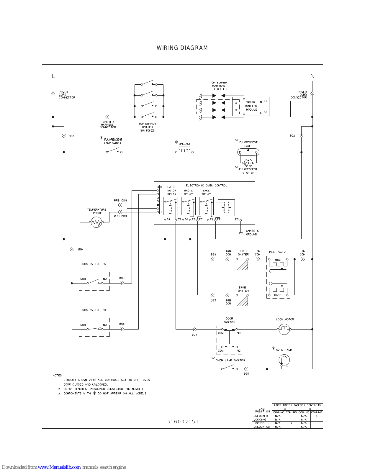 Frigidaire FGF374CCTK Wiring Diagram