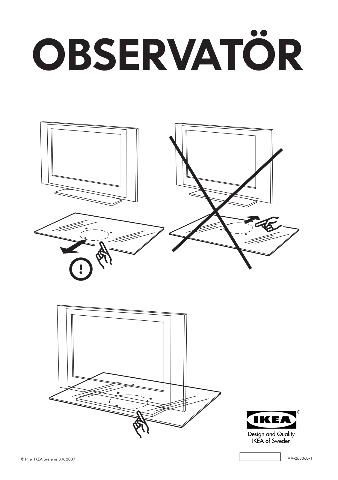 IKEA OBSERVATOR TV SWIVEL Assembly Instruction