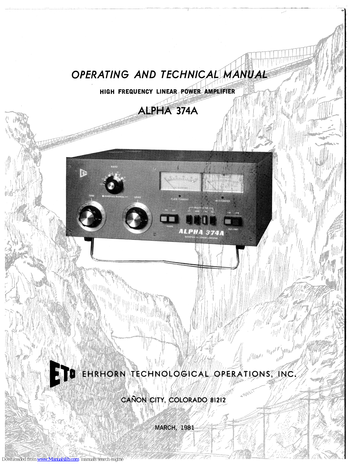 ETO ALPHA 374A Operating And Technical Manual