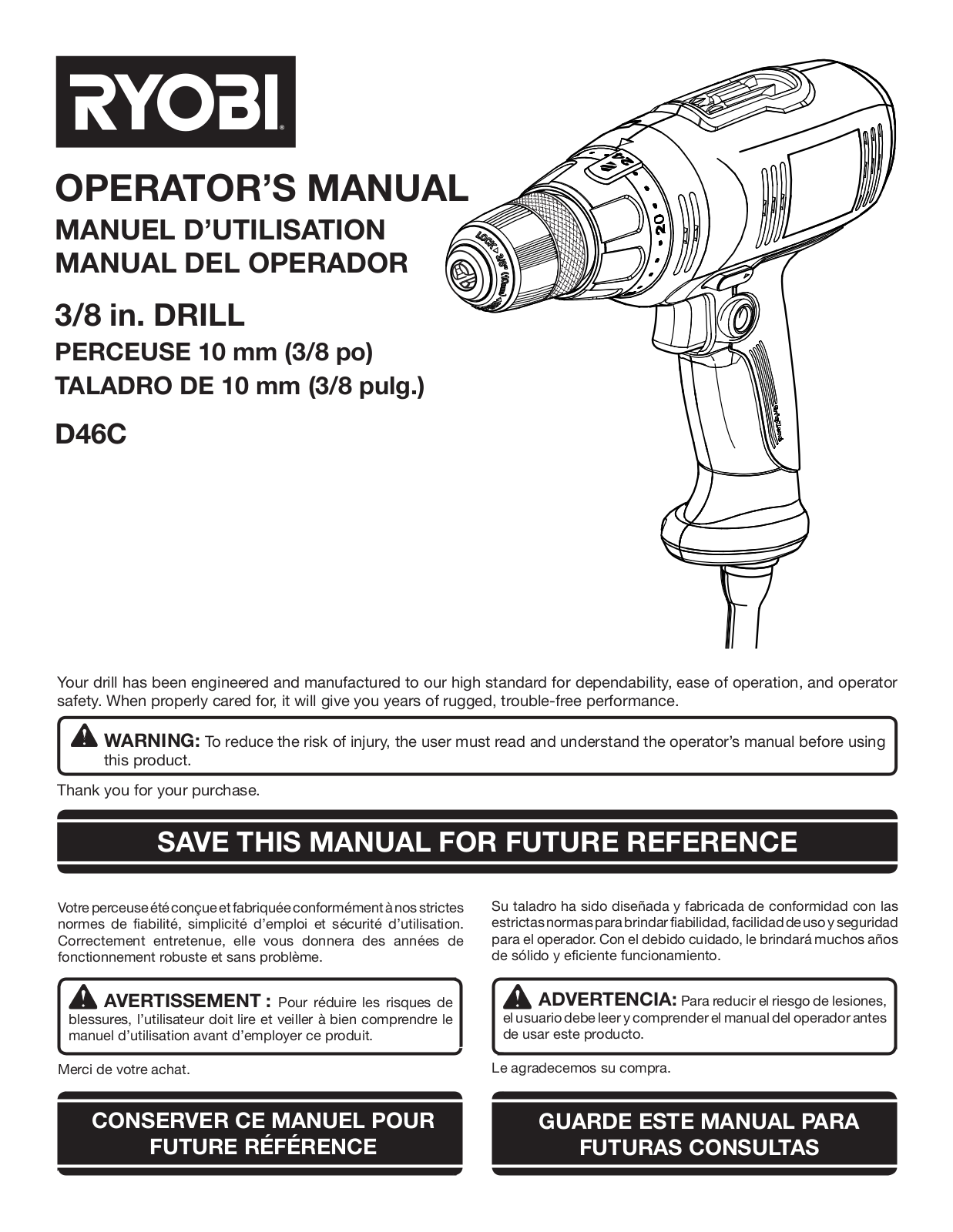 Ryobi D46CK User Manual