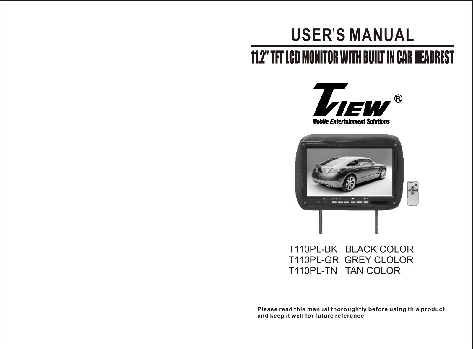 Tview T110PL-BK, T110PL-GR, T110PL-TN User Manual