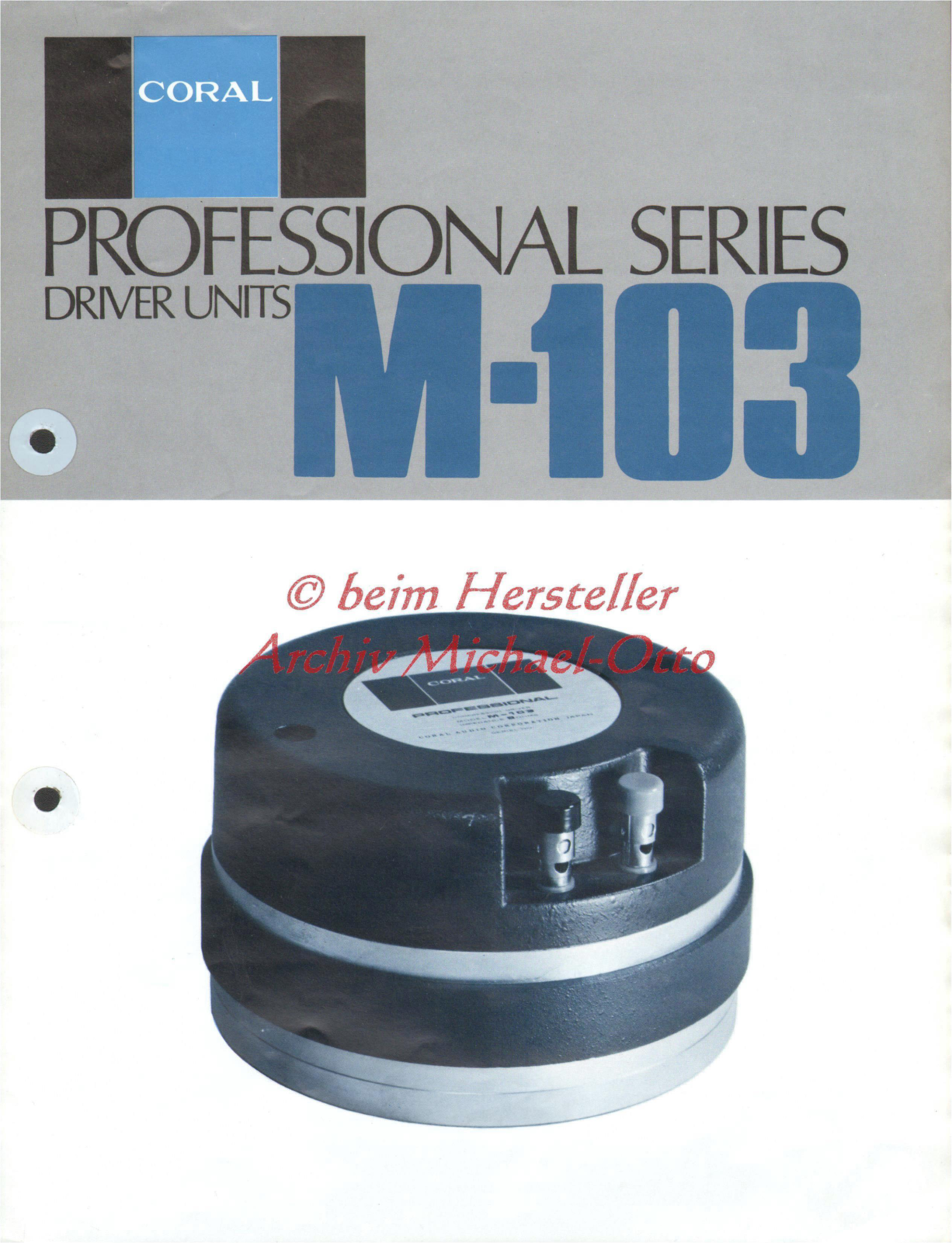 Coral M-103 User guide - ManualMachine.com