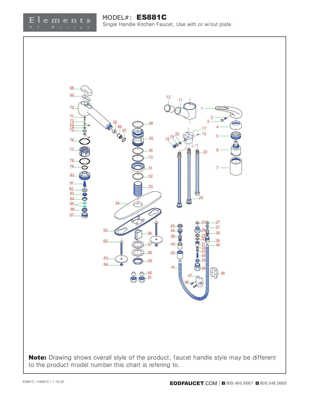 Elements of Design EDE2035 Service Parts - ManualMachine.com